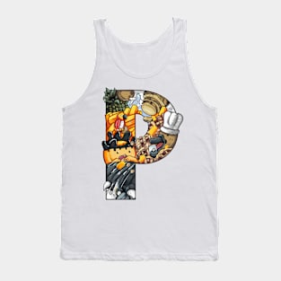 Initial Letter P doodle art Tank Top